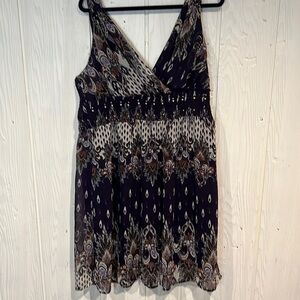 A WILD THYME Boho Dress stretchy bodice and  Waist Wood Beading sequins size 2X